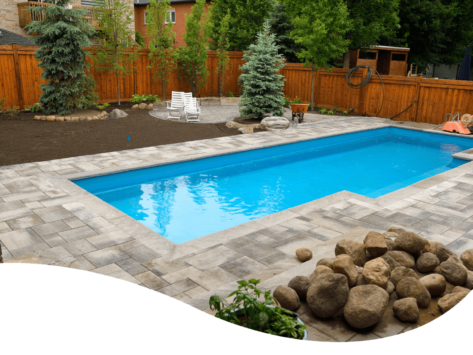 An example of an inground pool built by Pool Pirates