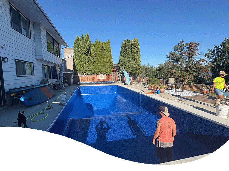 Pool Pirates' LeakTronics technician working on pool leak