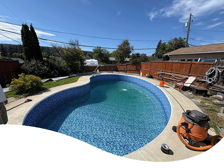 Pool Pirates' LeakTronics probe examining pool leak